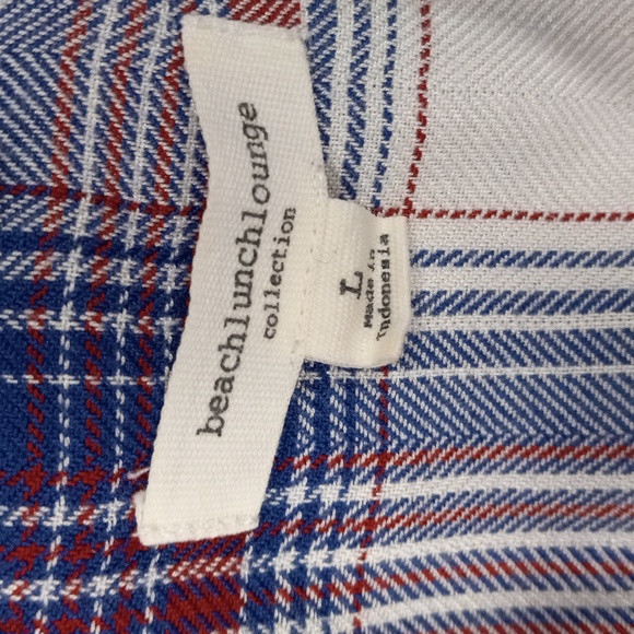 Beachlunchlounge collection Red,White,And Blue, Plaid, Button Down Flannel - Picture 5 of 10